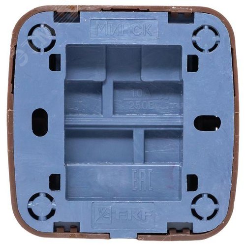 Выключатель 2-клавишный ОП Минск 10А темное дерево - фото 4