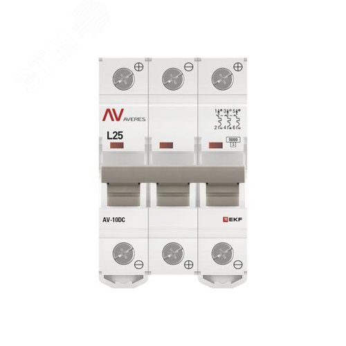 Выключатель автоматический AV-10 DC 3P 25A (L) 10kA AVERES - фото 4