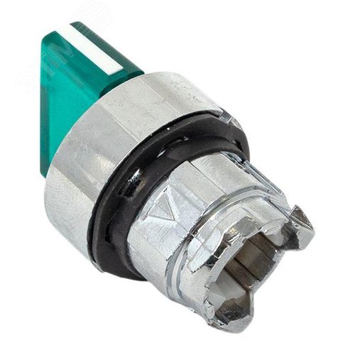 Исполнительный механизм переключателя SB4 зеленый на 2 положения возвратный без фиксации, с подсветкой с короткой ручкой IP65 - фото 9