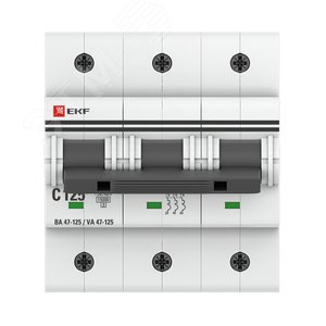 Выключатель автоматический трехполюсный 125А С ВА 47-125 15кА - фото 3