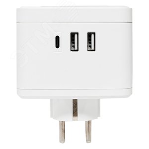 Тройник Куб 2 гнезда 2USB 2,4А+Type C + Ночник - фото 2