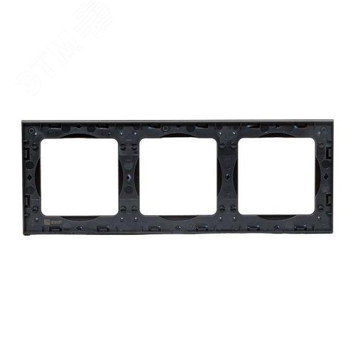 Стокгольм Рамка 3-местная металлическая черная - фото 4