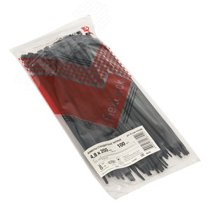 Хомут P6.6 стандартный черный 4.8x200 (100шт) FlexLock PROxima - фото 2