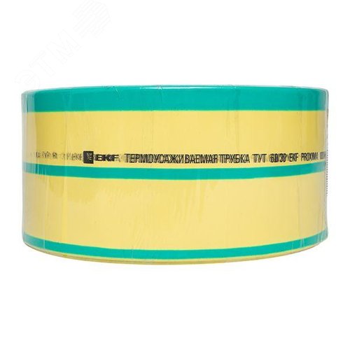 Термоусаживаемая трубка ТУТ нг 60/30 жел-зел рулон PROxima - фото 3