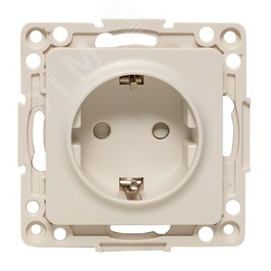 Стокгольм Механизм Розетки 1-местной с/з 16А в/к белый с защ. штор. - фото 1