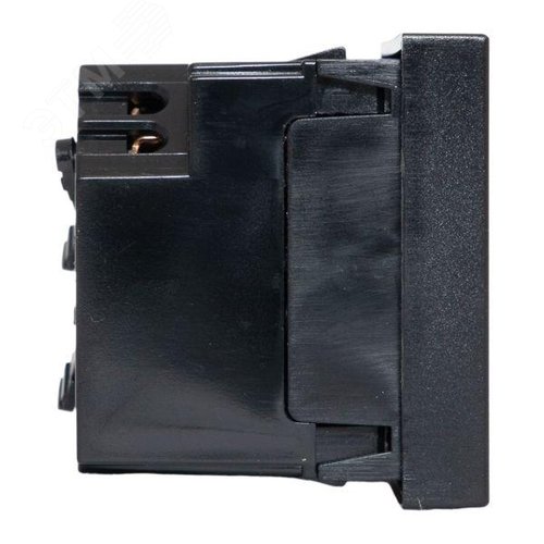 Розетка 45х45 с заземлением 45 градусов быстрозажимные клеммы черная матовая - фото 3