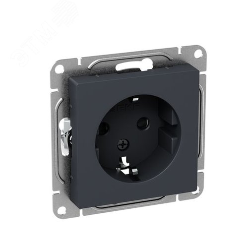 Механизм розетки  16А  с заземлением  со шторками  графит Эпика EKF - фото 2