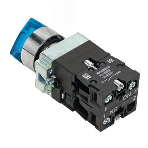 Переключатель BD33 3P c синей подсветкой 24В NO PROxima - фото 3