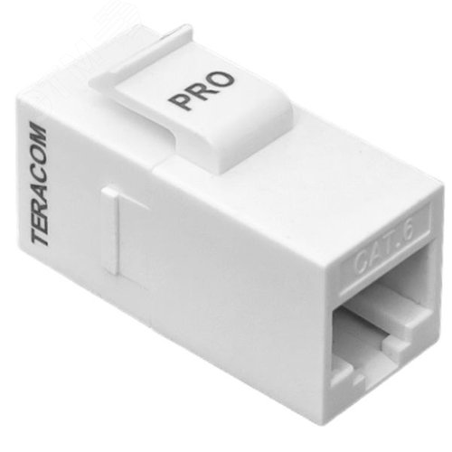 Адаптер проходной TERACOM PRO Cat.6 неэкранированный RJ45-RJ45 тип Keystone белый - фото 2