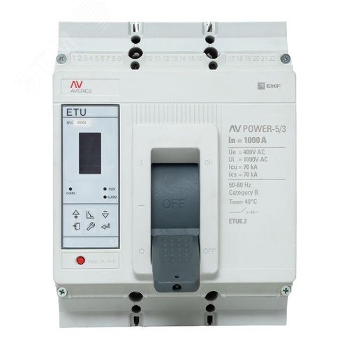 Выключатель автоматический AV POWER-5/3 1000А 70kA ETU6.2 AVERES - фото 2