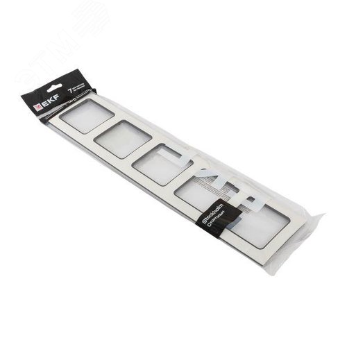 Стокгольм Рамка 5-местная белая с линией цвета черный EKF - фото 6