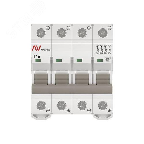 Выключатель автоматический AV-10 DC 4P 16A (L) 10kA AVERES - фото 3
