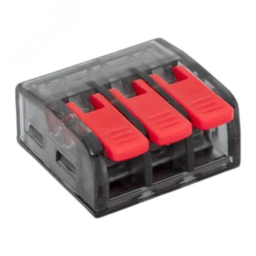 Строительно-монтажная клемма СМК 221-613 с рычагом 3 отверстия 0.5-4.0(6) мм2 EKF PROxima - фото 1