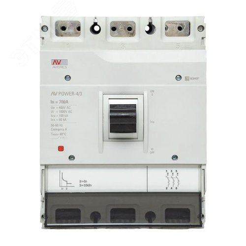 Автоматический выключатель AV POWER-4/3 700А 100kA TR AVERES - фото 3