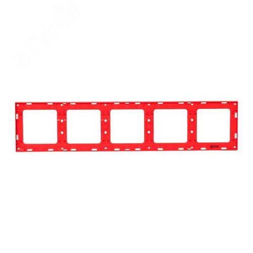 Стокгольм Рамка 5-местная белая с линией цвета красный EKF - фото 3