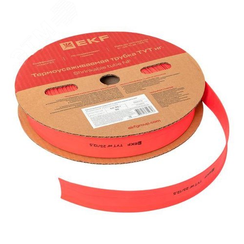 Термоусаживаемая трубка ТУТ нг 25/12,5 красная рулон PROxima - фото 4