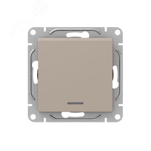 Механизм выключателя. одноклавишный. с подсветкой. кремовый Эпика EKF - фото 1