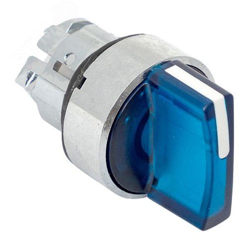 Исполнительный механизм переключателя S4 синий на 2 положения с фиксацией, с подсветкой с короткой ручкой IP65 - фото 8