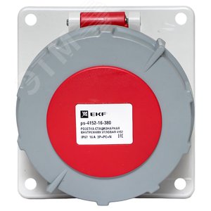 Розетка стационарная внутренняя угловая 4152 3Р+РЕ+N 16А 380В IP67 PROxima - фото 2