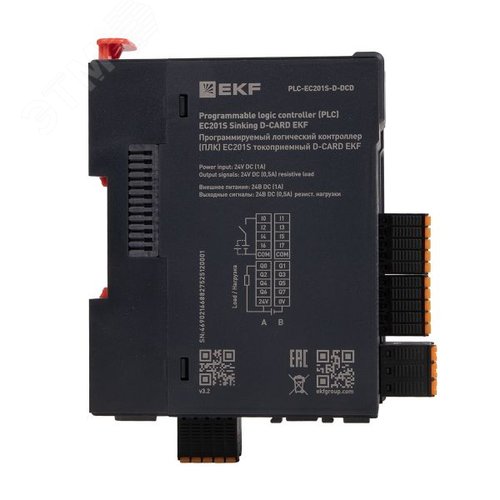 Программируемый логический контроллер (ПЛК) EC201S токоприемный D-CARD - фото 2