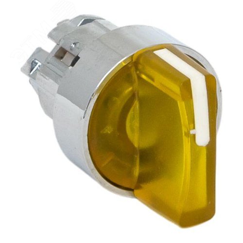 Изображение товара Механизм переключателя исполнительный XB4 желтый на 2 положения возвратный без фиксации с подсветкой с короткой ручкой PROxima (шт)