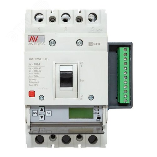 Автоматический выключатель AV POWER-1/3 160А 100kA ETU6.2 AVERES - фото 3