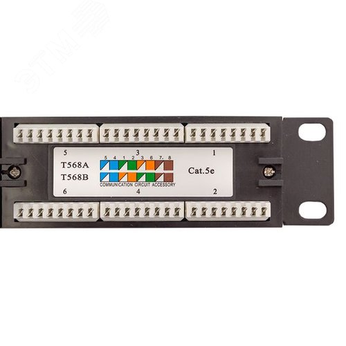 Патч-панель TERACOM 19'' Cat.5E 1U неэкранированная UTP 24 порта RJ-45 110 IDC - фото 5