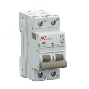 Выключатель автоматический AV-10 DC 2P 63A (C) 10kA AVERES - фото 1