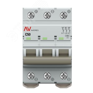 Выключатель автоматический AV-10 DC 3P 50A (C) 10kA AVERES - фото 2