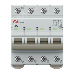 Выключатель автоматический AV-10 DC 4P 25A (C) 10kA AVERES - фото 2