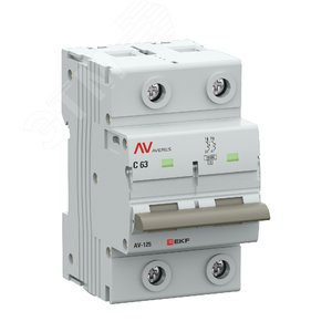 Выключатель автоматический AV-125 2P 63A (D) 10kA AVERES - фото 1