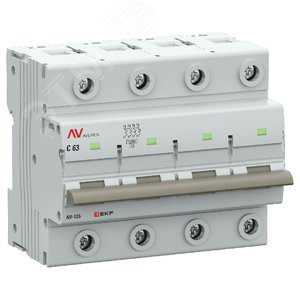 Выключатель автоматический AV-125 4P 63A (C) 10kA AVERES - фото 1