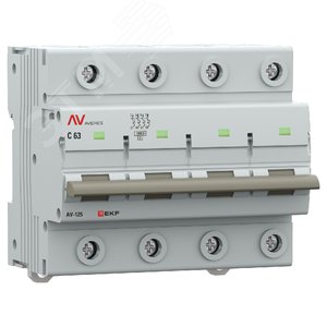 Выключатель автоматический AV-125 4P 63A (C) 10kA AVERES - фото 2