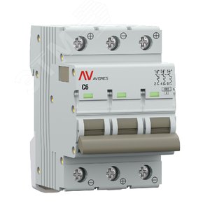 Выключатель автоматический AV-6 DC 3P 6A (C) 6kA AVERES - фото 2