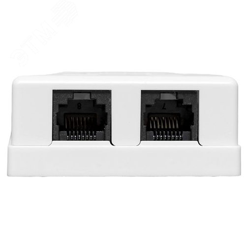 Розетка настенная TERACOM Cat.5E неэкранированная 2 порта RJ-45 Dual IDC белая - фото 2