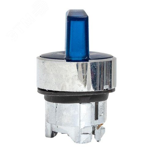 Исполнительный механизм переключателя ХB4 синий на 2 положения возвратный без фиксации, с подсветкой с короткой ручкойой IP65 - фото 5