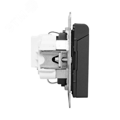 Эпика Механизм розетки 16А IP44 с заземлением со шторками c крышкой черный EKF - фото 5