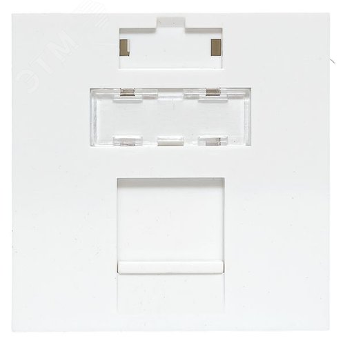 Вставка розеточная TERACOM PRO 45x45мм формат Mosaic на 1 модуль Keystone со шторкой и маркером белая - фото 3