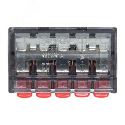 Строительно-монтажная клемма СМК 221-615 с рычагом 5 отверстий 0.5-4.0(6) мм2 EKF PROxima - фото 6