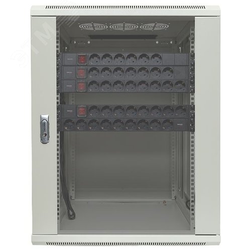 Шкаф настенный 19'' TERACOM PRO 15U 600х600 мм дверь стеклянная с замком-ручкой серый - фото 13