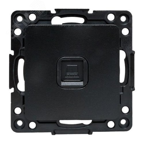 Стокгольм Механизм Розетки RJ-45 1-местной черный - фото 2