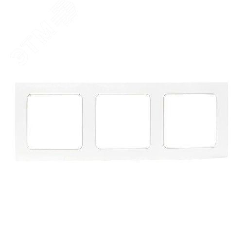 Стокгольм Рамка 3-местная белая - фото 2