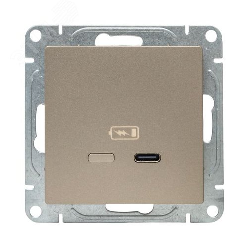 Механизм розетки USB-С  быстрая  шампань Эпика EKF - фото 2