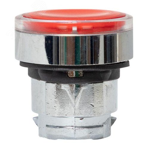 Исполнительный механизм кнопки XB4 красный плоский возвратный без фиксации, с подсветкой IP65 - фото 4