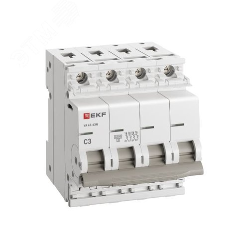 Выключатель автоматический ВА 47-63N 4P 3А (C) 6кА PROXIMA - фото 4