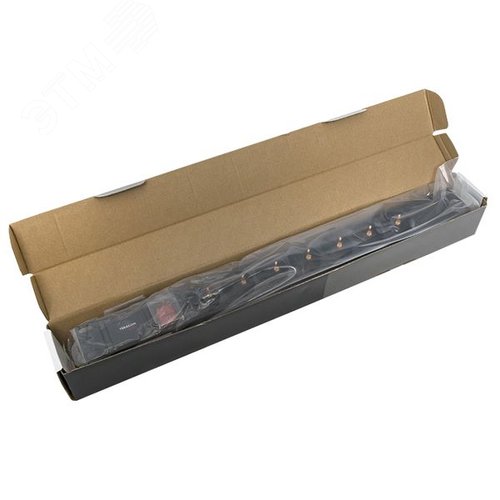 Блок розеток PDU TERACOM PRO 19' 1U 10А/250В 7 роз. Schuko с выключателем без шнура питания вх. разъем C14 корпус алюминий черный - фото 11