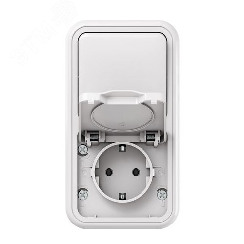 Блок: розетка и выключатель, одноклавишный, проходной ОП, винтовые клеммы белый, Бронто EKF - фото 4