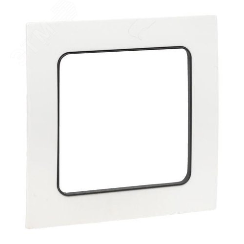 Стокгольм Рамка 1-местная белая с линией цвета черный - фото 1