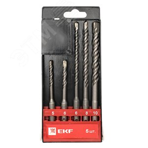 Набор буров по бетону SDS-plus (5 / 6X110 мм 6 / 8 / 10X160 мм) - фото 2