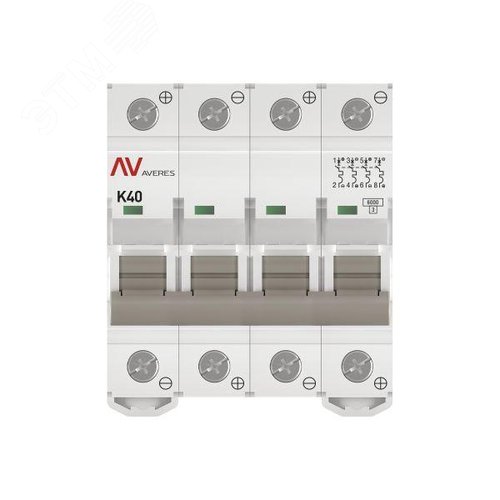 Выключатель автоматический AV-6 DC 4P 40A (K) 6kA AVERES - фото 3
